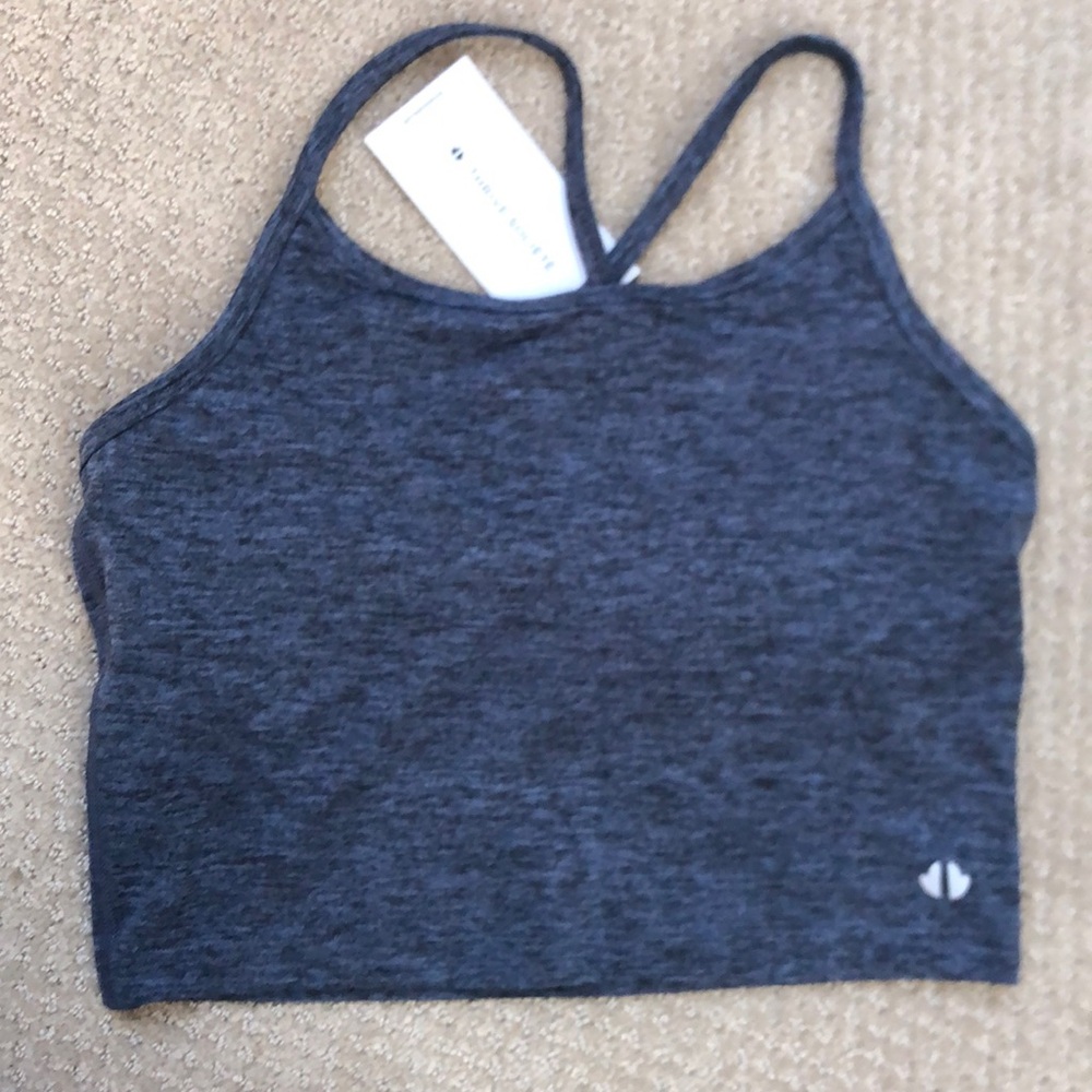 NWT Thrive Societe Shelf Bra Tank Heather Indigo